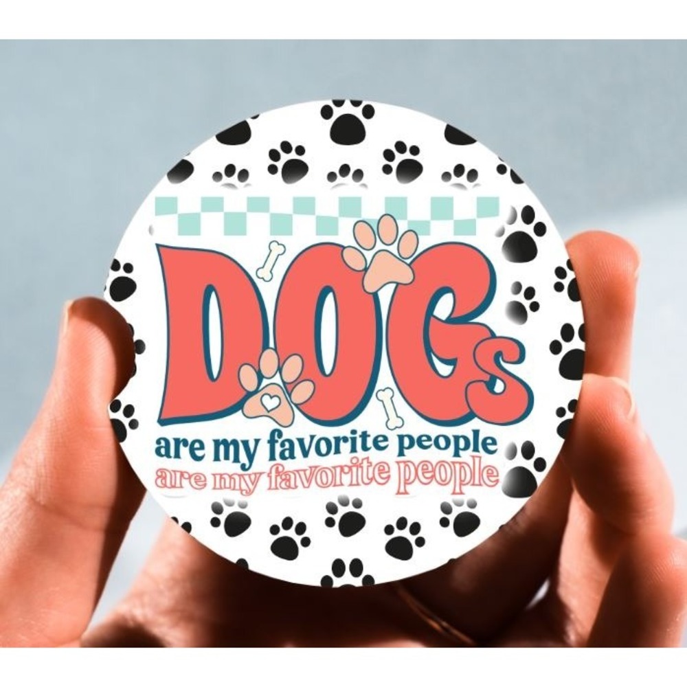 Set‎ of 2 Car Coasters, Dogs Favorite People Car Coaster, Neoprene Car Coaster